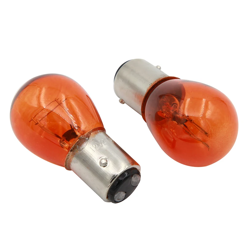 50 pcs auto 1157 P21W bay15d  12v 21/5W halogen lamp amber reverse lights brake bulbs Stop Light Rear Turn Signal DRL Amber