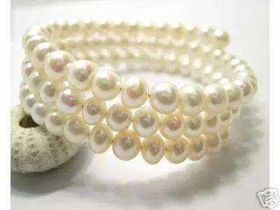 Perfect Women's Pearl Jewelry, White Color 100% Real Freshwater Pearl Bracelet,6-7mm 7 inches Natural Pearl Jewelry.