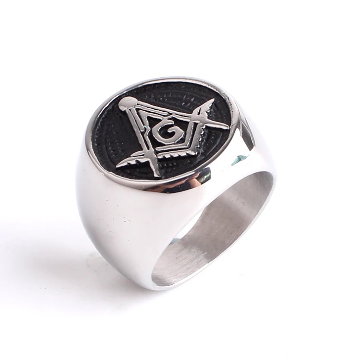 Domineering masonic ring casting Punk Gothic free Mason Stainless Steel finger rings for men wholesale
