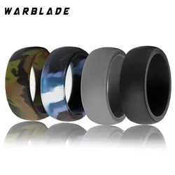 3pc/set 6-12 Size Food Grade FDA Silicone Ring Hypoallergenic Crossfit Flexible Camouflage Rubber Finger Rings For Men Women 8mm