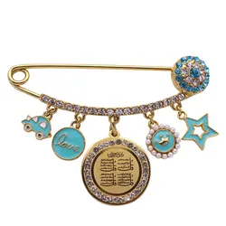 ZKD muslim islam Allah four Qul suras Stainless Steel Pin brooch Baby Pin