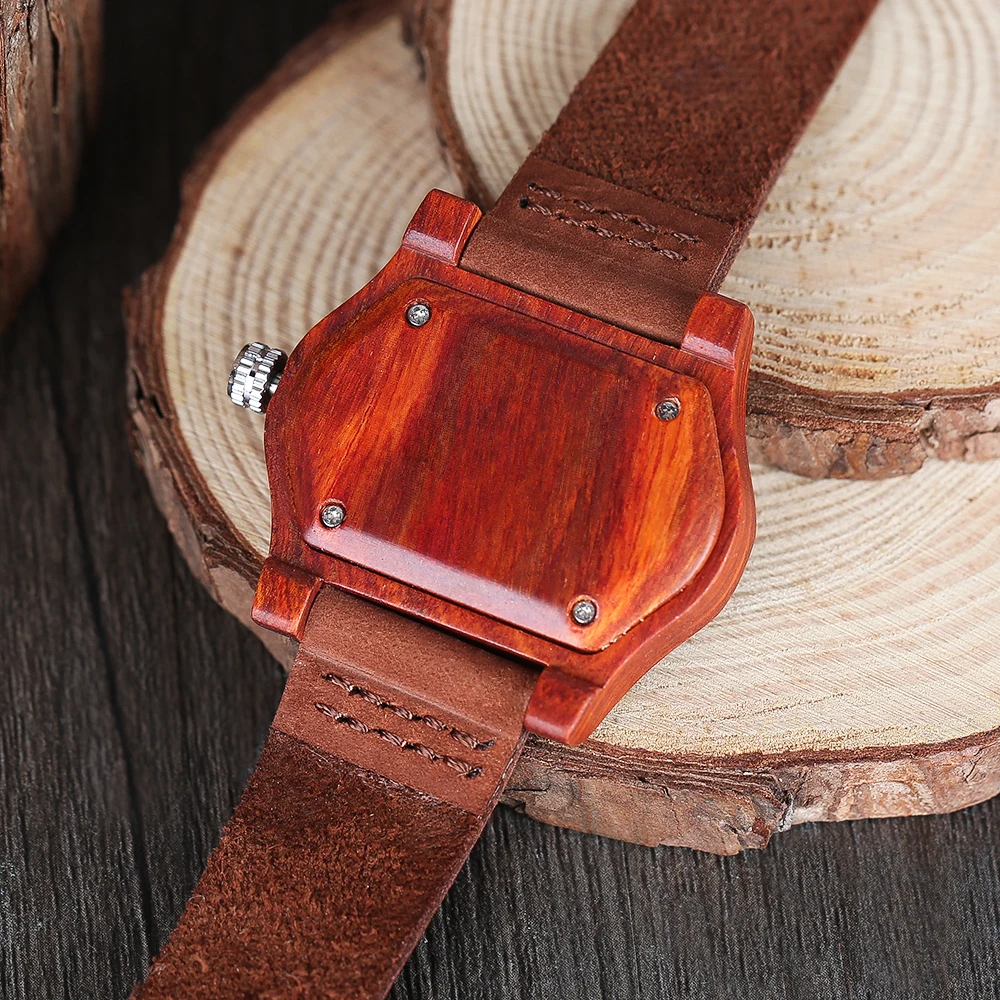 Pulseras de mal de ojo turco para mujer y hombre, relojes de madera, cuero genuino, reloj de cuarzo étnico Vintage, relojes de pulsera de Bambú