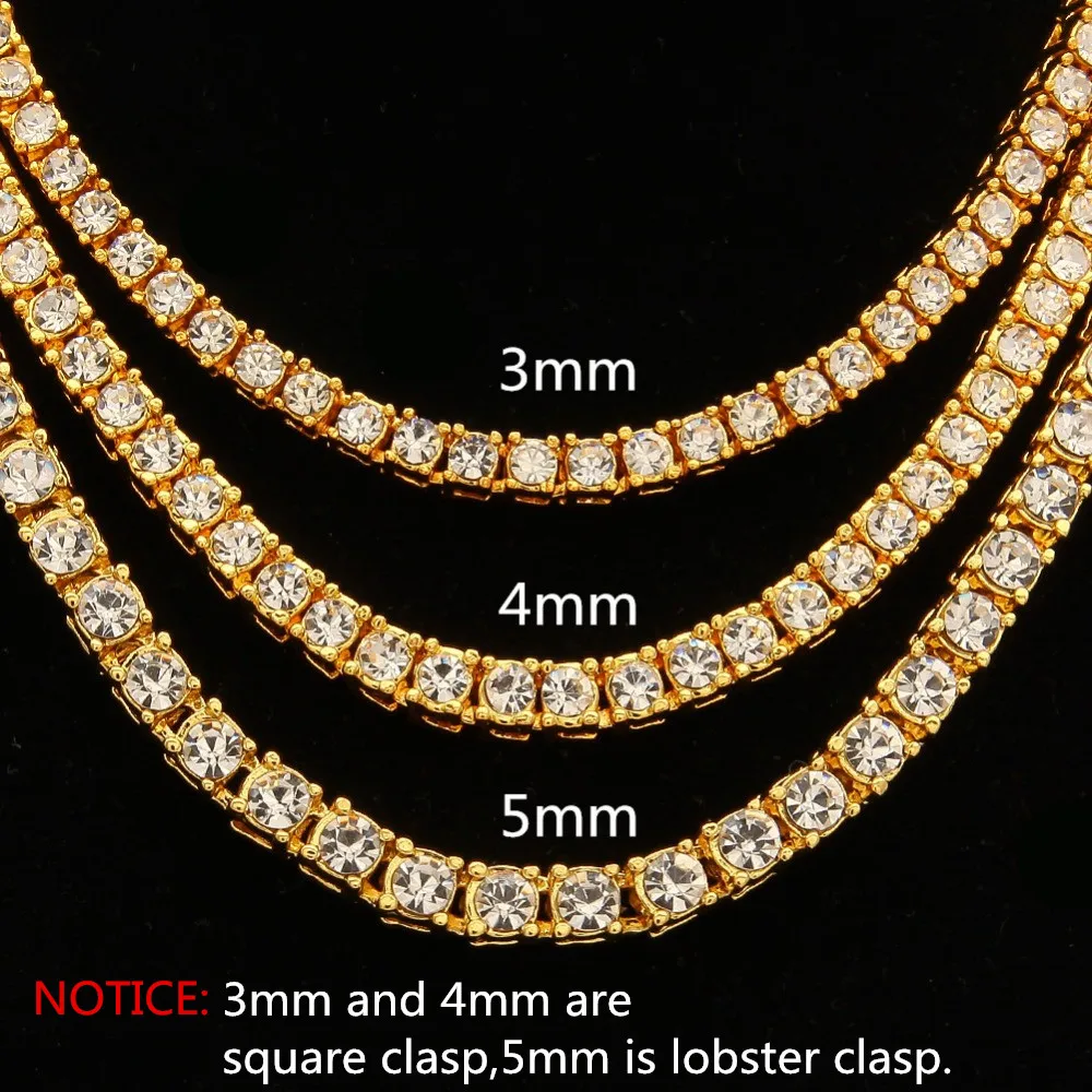 TBTK One Row Tennis Link Chain Choker Necklace Paved Bling Crystal Zircon Punk Style Man Luxury Hiphop Jewelry image 6