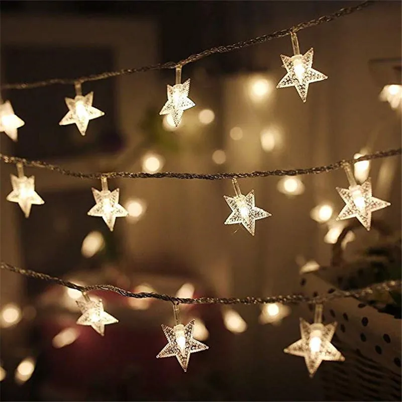 2M 5M 10M Star LED String Lights Fairy Lights Christmas Home Room Wedding Decoration Twinkle Lights Battery USB 220V Powered