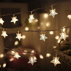 2M 5M 10M Star girlanda żarówkowa LED światła lampki boże narodzenie w domu pokoju dekoracje ślubne Twinkle Lights baterii USB 220V zasilany