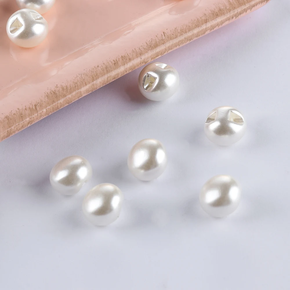 50PCS 10mm Round Sewing Pearl mushroom buttons for Scrapbooking Garment Decorative DIY Crafts Tool Clothing Dress Accessories