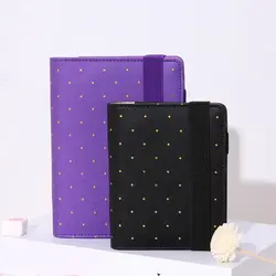 Yiwi Reise Journal A5 A6 A7 Polka Dot Schwarz PU Leder Spirale Lose Blatt planer Agenda Notizblock Verband Mit doki teiler