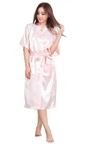 Women Silk Satin Long Wedding Bride Bridesmaid Robe Kimono Robe Feminino Bath Robe Large Size XXXL Peignoir Femme Sexy Bathrobe