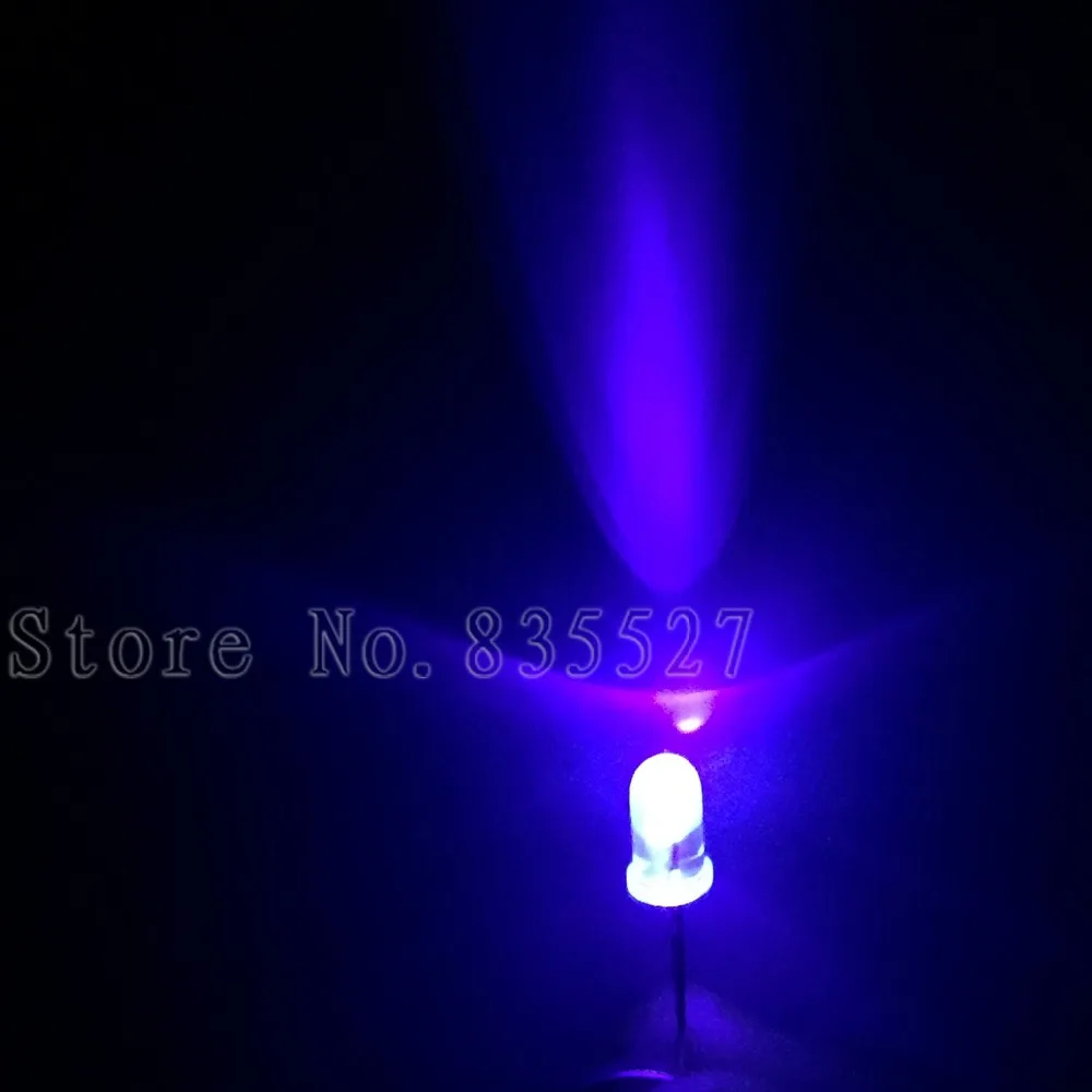 

1000pcs/lot 6-7LM UV purple 5mm round head LED lamp beads super bright LED Light-emitting diodes (leds)