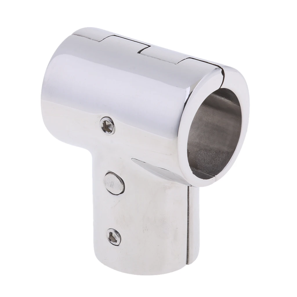 Heavy Duty 316 SS Boat Hand Rail Fitting- 90 Degree T/Tee Hinged/Split for 1 inch Tube