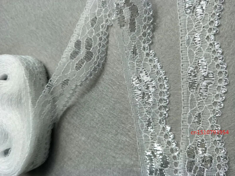 Nuovo! 10 yards bianco più argento oro beautiful lace ribbon, abbigliamento, matrimonio, tende DLY monili decorativi