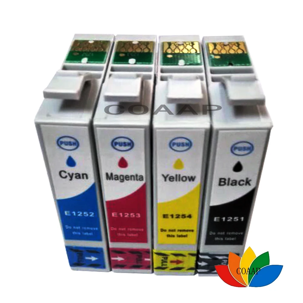 4 PCS Black & Color 125 T1251 Compatible Ink Cartridge for Epson Stylus NX420 NX125 NX625 NX129 Printer