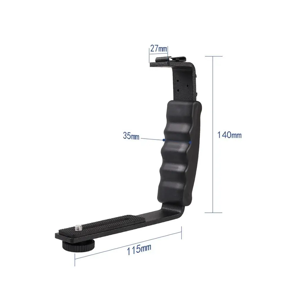 كاميرا على شكل حرف L تقف زاوية 2 حذاء فلاش قوس DV ضوء صينية مزدوجة حامل دعم الحذاء البارد للتصوير الفوتوغرافي DSLR SLR