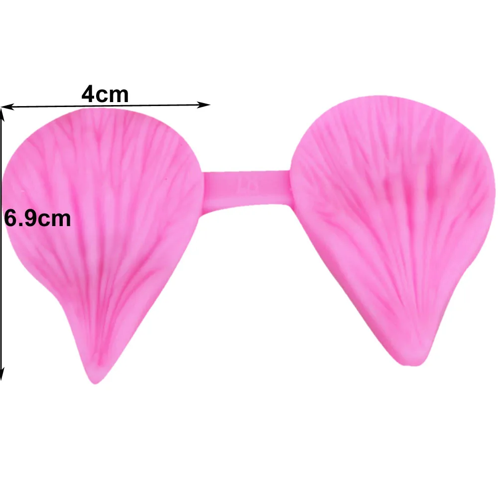 Hibiscus Flower Petal Veiner Silicone Moulds Stainless Steel Cutter Mold Candy Cookie Surgarcraft Model Fondant Forms  CS225