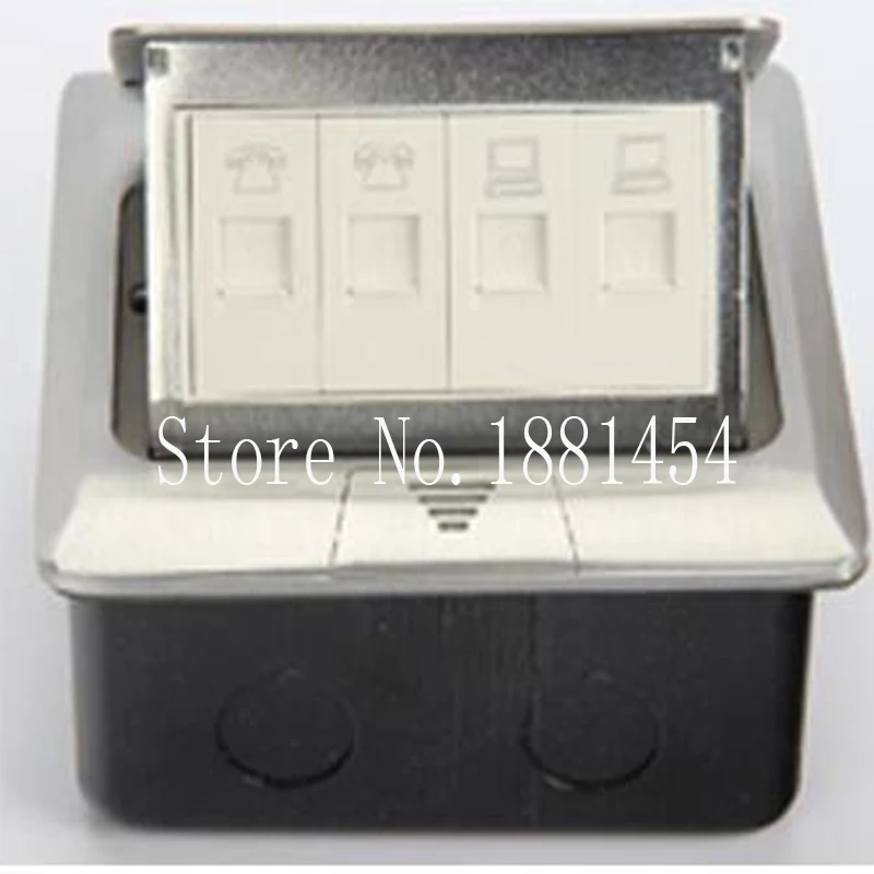 

Aluminum material silver floor mounted socket box with 2/3/4 rj45/rj11/data 100 pcs/set