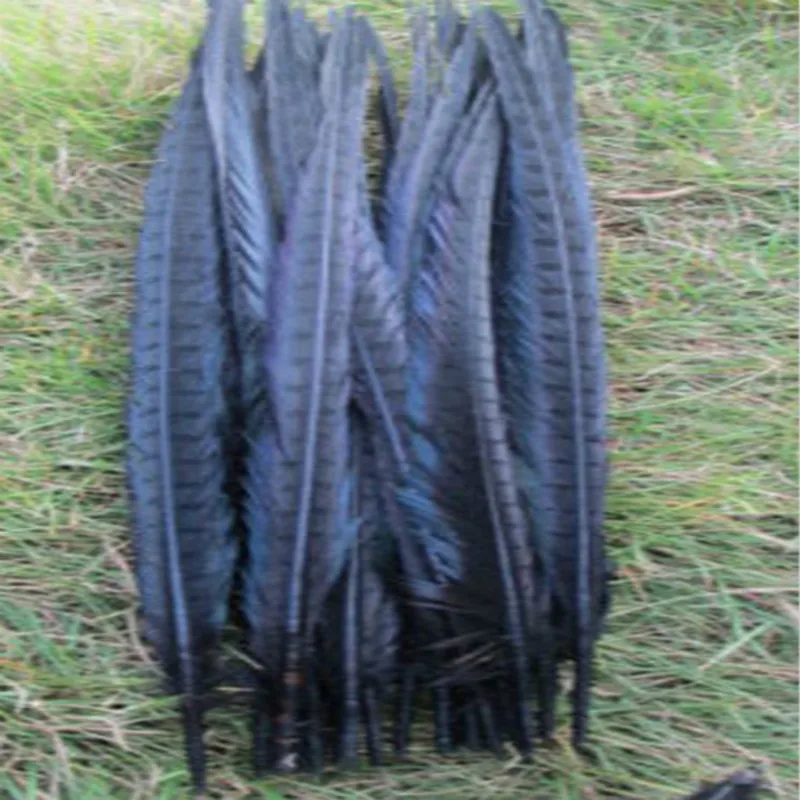 Beautiful 50pcs/lot high quality 16-18inches / 40-45cm black natural pheasant feather, DIY jewelry decoration