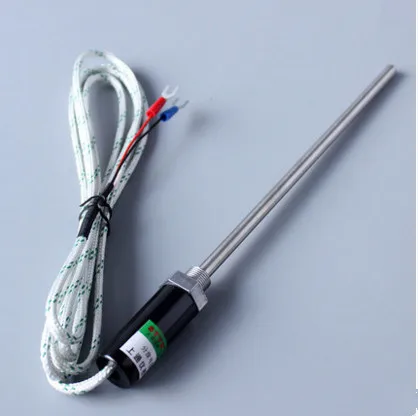 Free Ship 2pcs/lot  200mm rod 2M length PT100 Thermocouple 304 stainless steel Temperature probe temperature sensor