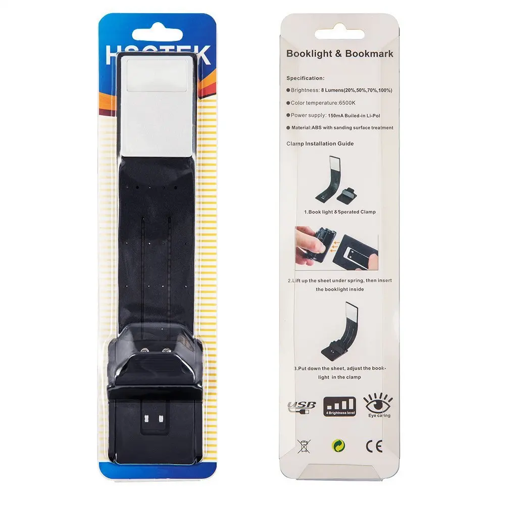 Portable LED Reading Book Light With Detachable Flexible Clip USB Rechargeable Lamp LED Book Lamp