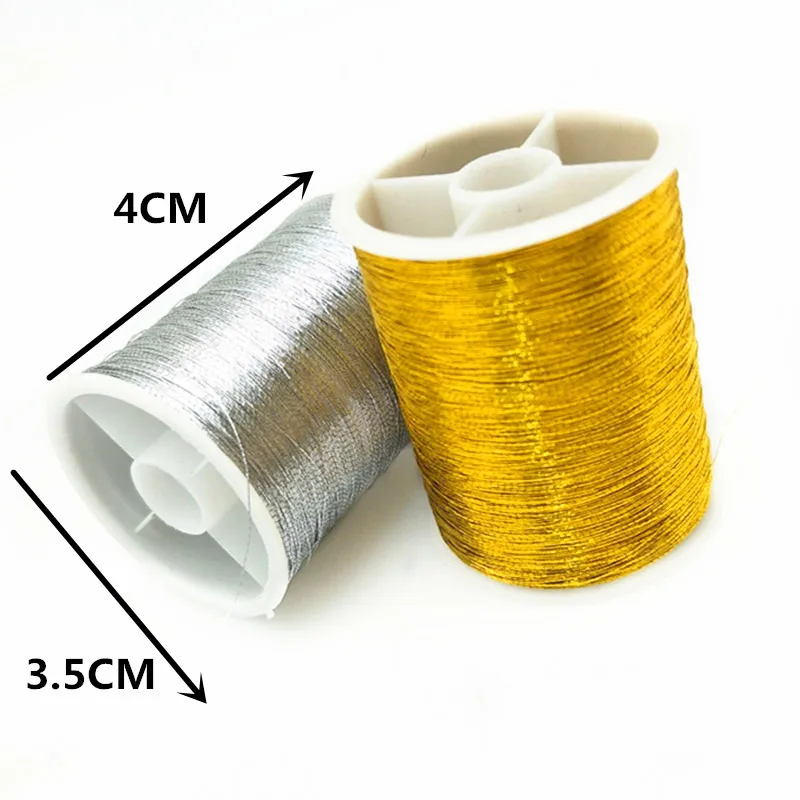 Hot sell Gold/Silver109Yards Durable Overlocking Sewing Threads Polyester Cross Stitch Strong Threads for Sewing Supplies5BB5588