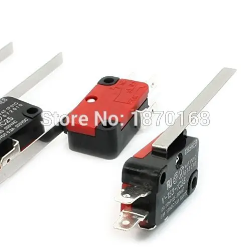 5 Pcs/Lots Micro Limit Switch Long Hinge Lever Arm SPDT Snap Action CNC LOT V-153-1C25