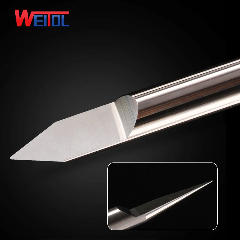 Weitol 5pcs/lot Metal engraving tool 5A 4mm V Shape F Bottom Carbide PCB Engraving Bits CNC Router Tool 10 degree 0.1mm