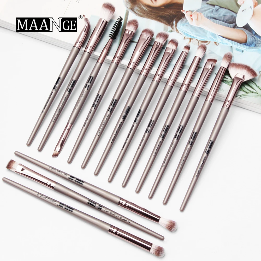 MAANGE New Make Up Brushes 5/15 PCS Professional Blending Eyeshadow Eyebrow Fan Brush For Makeup Beauty Set pincel Maquiagem