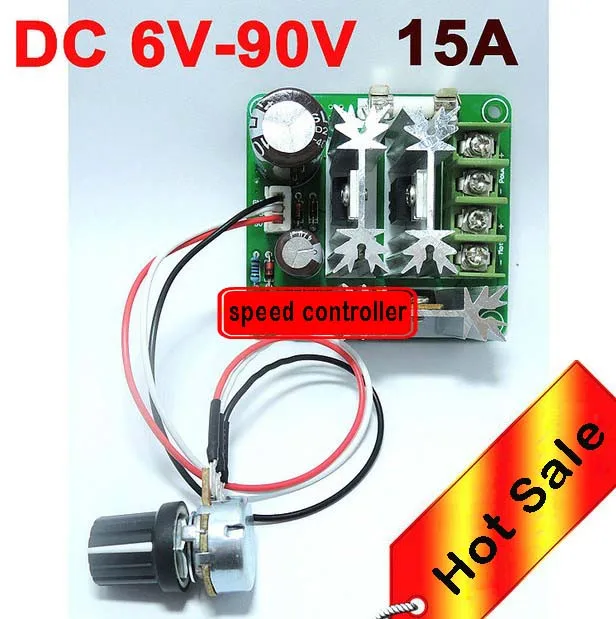 Poleless speed-adjusting DC motor controller general 6v-90v pwm dc motor speed controller plc 15a