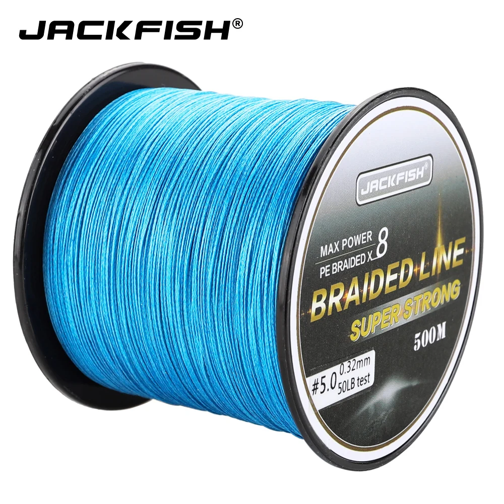 

JACKFISH 8 Strand PE Braided Fishing Line 10-80LB 500M Multifilament Fishing Line For Carp Fishing Tackle Saltwater Fishing line