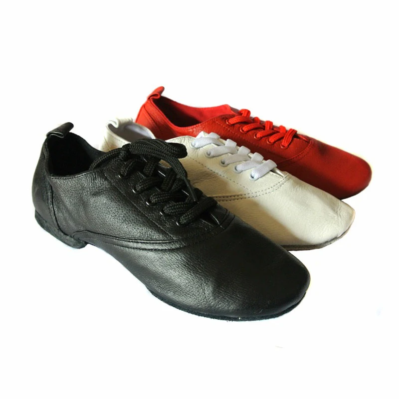 Sneakers Latin Dance Shoes Genuine Leather Teachers Man Boy Belly Shoe 7721 Black Modern Jazz Flat Soft Sole Flat Heel Light