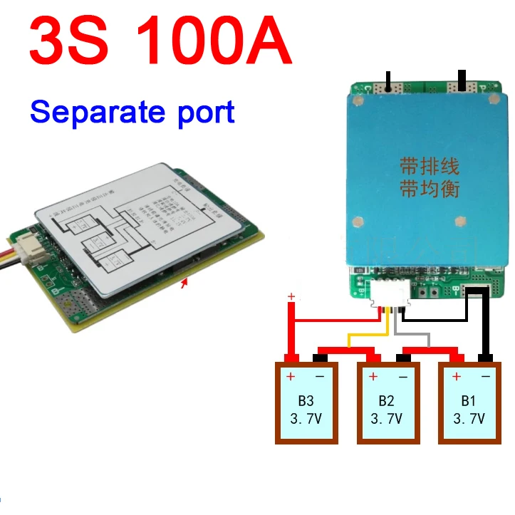 3S 12V 100A 50A 24A w/balans Li-ion Lipo płyta zabezpieczająca baterię litową prąd o dużym napięciu 18650 moduł BMS