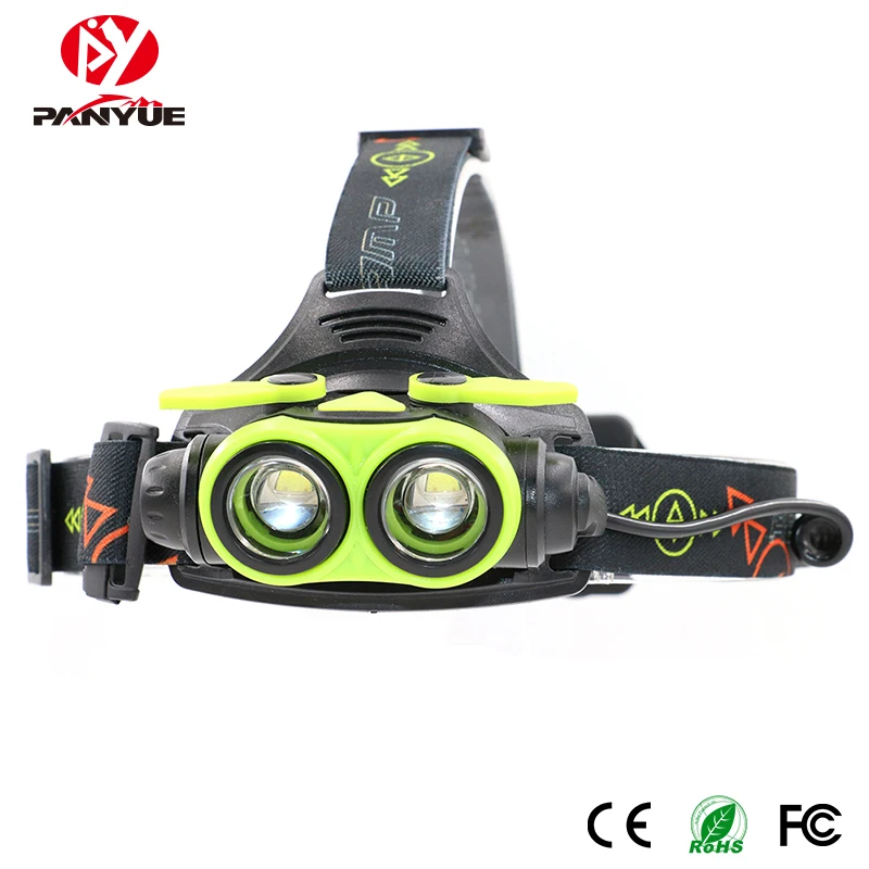 PANYUE Bright light Headlight Head light 2000 Lumen XM-L2 10W Aluminum USB Rechargeable Zoomable LED Head Lamp Headlamp