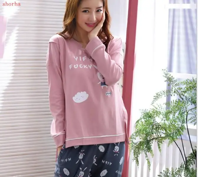 New 2pcs/ Set Fashion Maternity Clothes Maternity Sleepwear Breastfeeding Sleepwear Nursing Pajamas for Pregnant Women