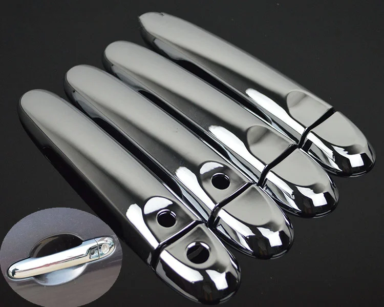 FUNDUOO Chrome Car Side Door Handle Cover Trim Two Smart Entry Buttons For Nissan Cube 2009 2010 2011 Nissan Juke 2011 - 2014