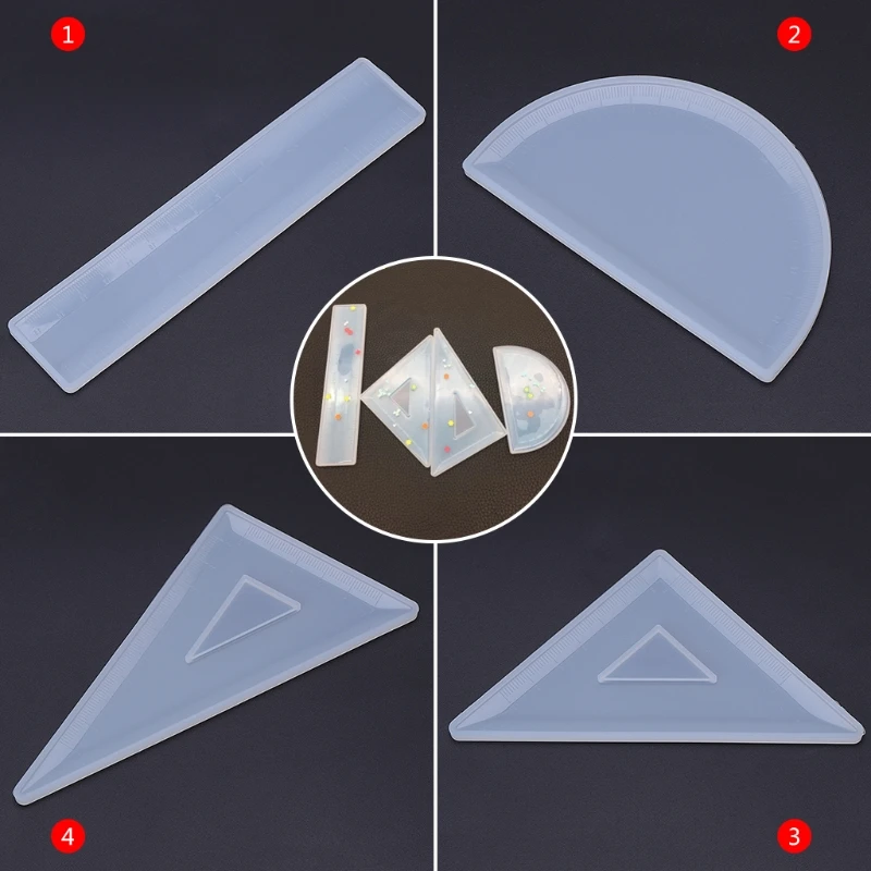 Semicircle Rectangle 45/60 Triangle Silicone Mold for Jewelry Ruler Resin Epoxy Silicone Mould DIY Handmade Craft Tool