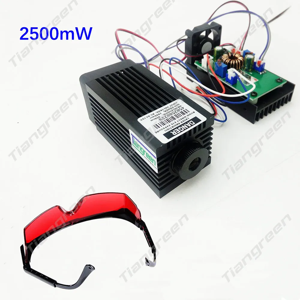 

High Power 2.5W Blue Laser Diode Module for CNC Engraving Machine 450nm 445nm Focus 2500mw