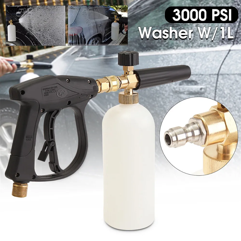 1L 3000PSI High Quality Foam Gun High Pressure Washer Snow Foam Lance Sewer Brush Fittings Clean Gun