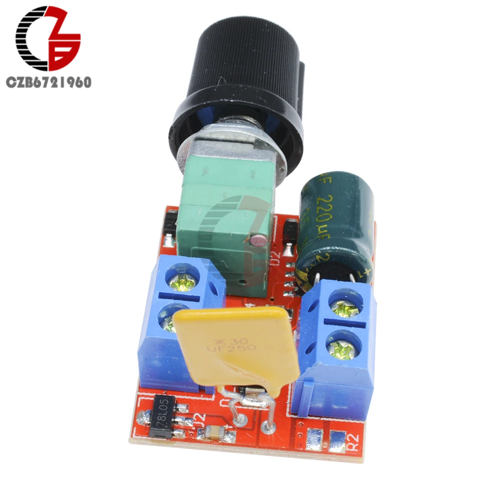 5A Voltage Regulator Mini PWM DC Motor Speed Controller 3V-35V Speed Regulator Control Switch LED Dimmer DC 5V 12V 24V