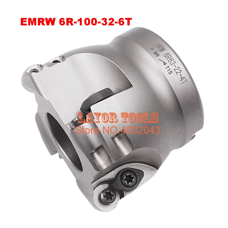 

EMRW 6R-100-32-6T Face End Milling Cutter Indexable Flat Roughing Cutting ,CNC Milling Cutter