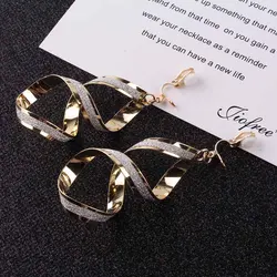 Fashion Punk Long Clip Earrings Gold Black For Women No Piercing Fashion Jewelry