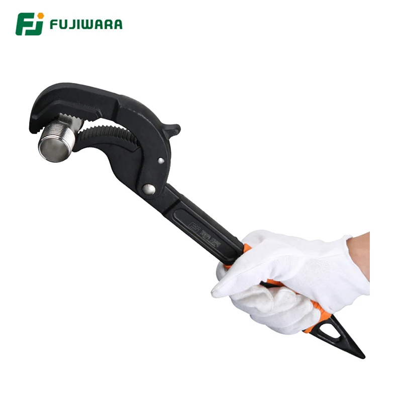 Universal Quick Pipe Wrench FUJIWARA Self Adjusting Pipe Wrench Set with Cast Iron Body (2 Pieces) 14-30mm 30-60mm