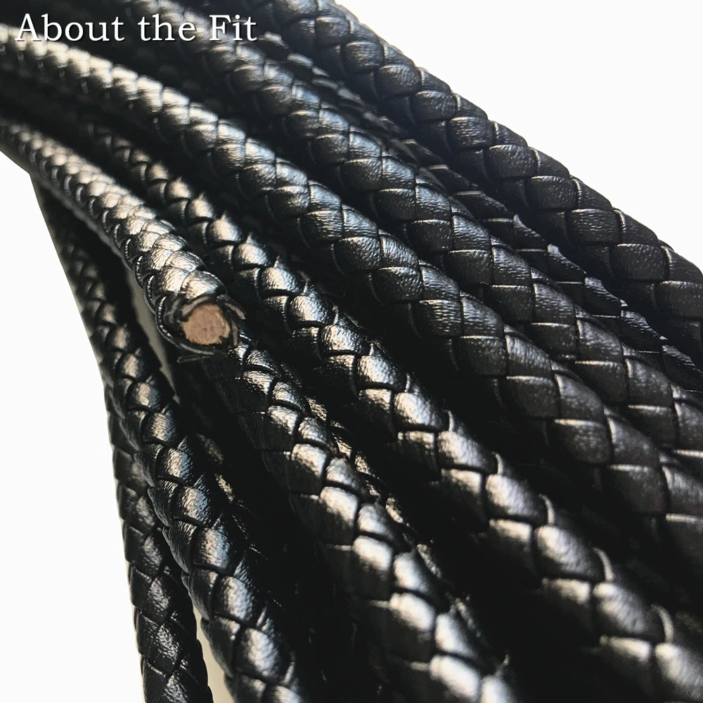 About the Fit 6mm 15 Meters Genuine Round Leather Cord Braided Real Leather Nappa Jewelry Accessories Woven Rope Craft Making