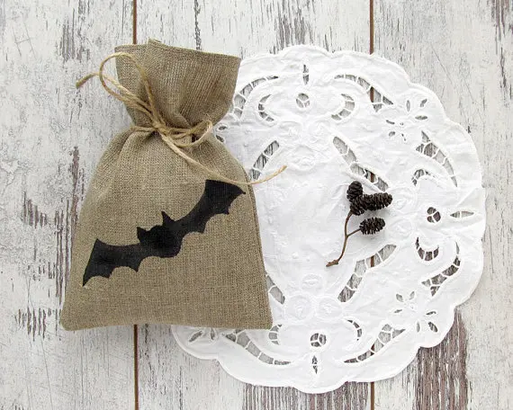 Halloween treats Burlap rustic wedding Bachelorette Hangover bridal shower recovery Kit favor gift bags party Candy pouches