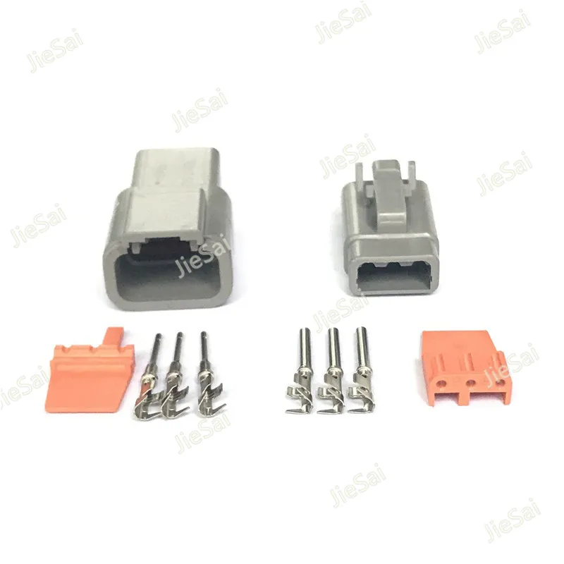 3 Pin Deutsch DTM Wire Connector Gray Waterproof Female Male Auto Plug DTM06-3S/ATM06-3S DTM04-3P/ATM04-3P