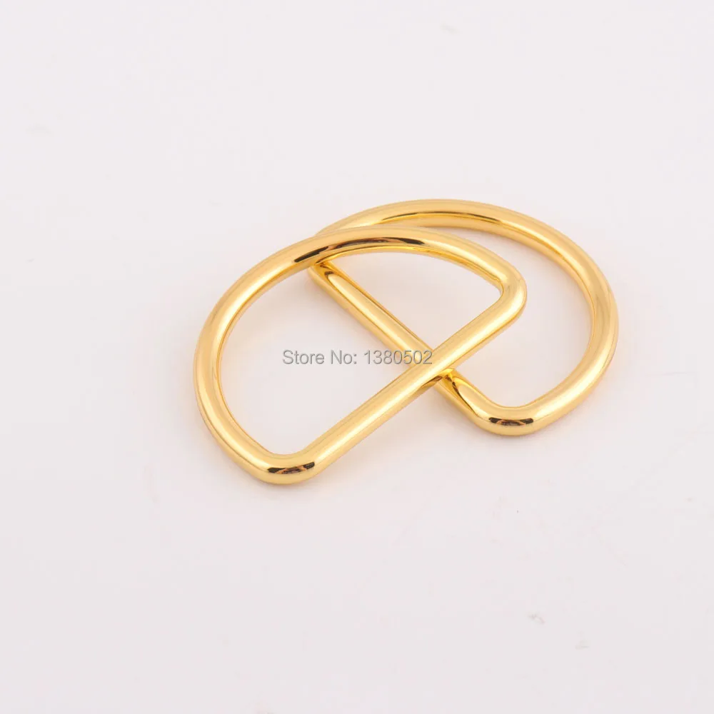 6pcs/lot 53*37mm gold color alloy buckle Dee Ring D ring for belt Backpack bag webbing strap accessories