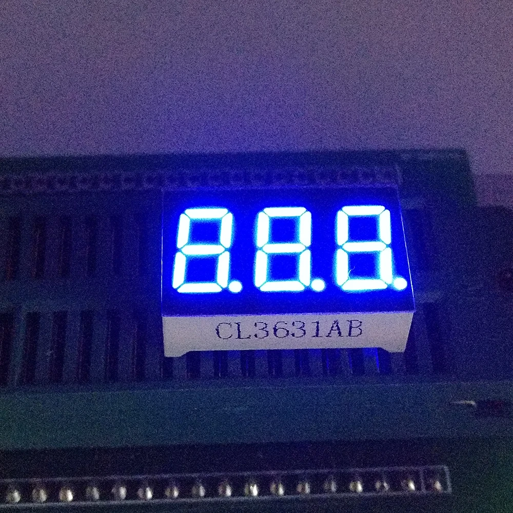 10pcs New 3 Bit 0.36 inch Digital Tube LED Display Blue Light 7 Segment Common Cathode/Anode Wholesale