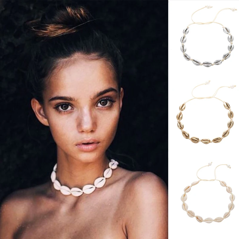 Hot New Woven Choker Shell Jewelry Sexy Women Necklace Accessories Handmade Rope Adj Size Summer Wild Boho Style Girls Necklaces