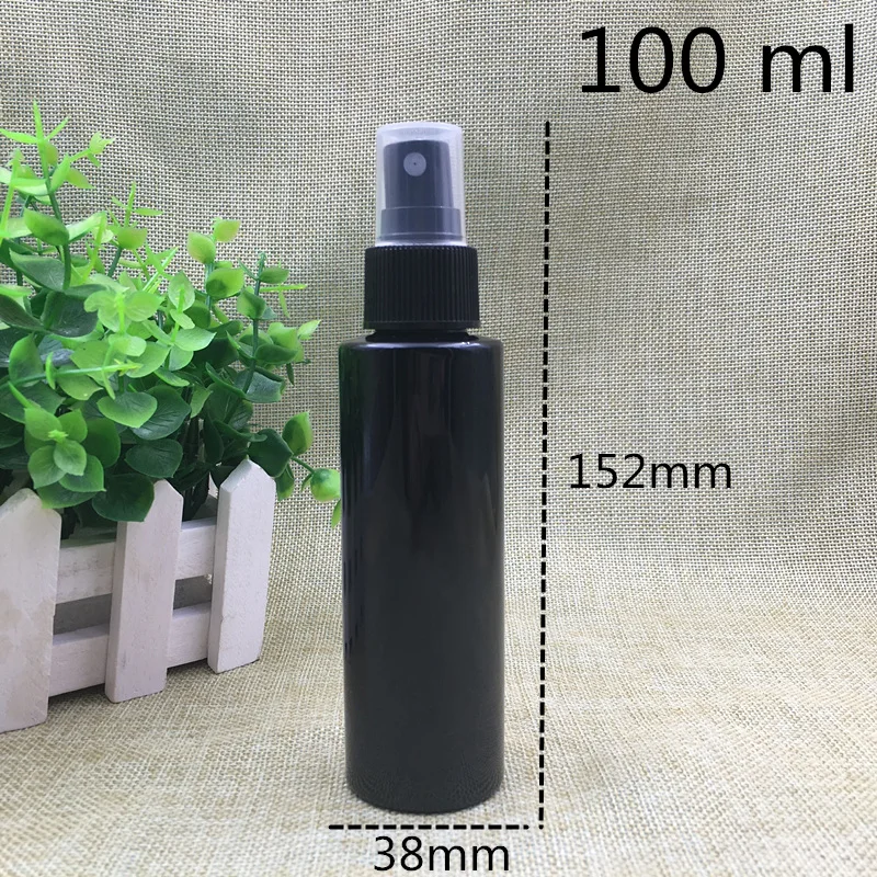 100ML Empty Plastic Spray Perfume Bottles black green blue Parfume Cosmetic Water Pack Containersg  50pcs