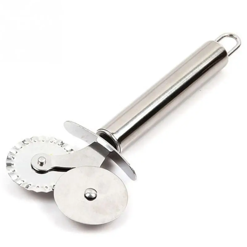 Kitchen Accessories Knife For Pizza Dough Pasta Pastry Stainless Steel Pizza Knife Double Wheels Hob Cutter