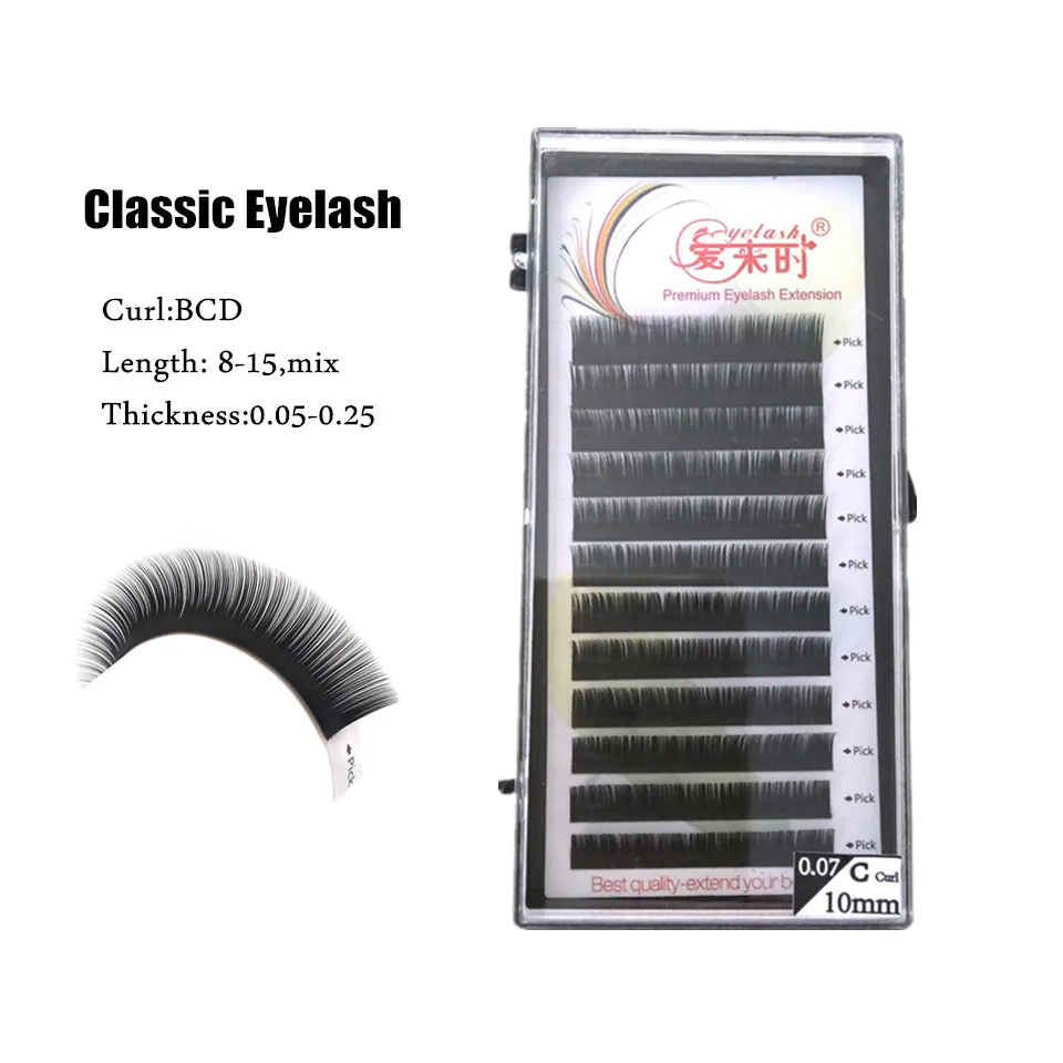 

Single & Mixed Length Premium Eyelash Extension False Mink Individual Eyelashes Natural Classic Eyelash Lash Extension