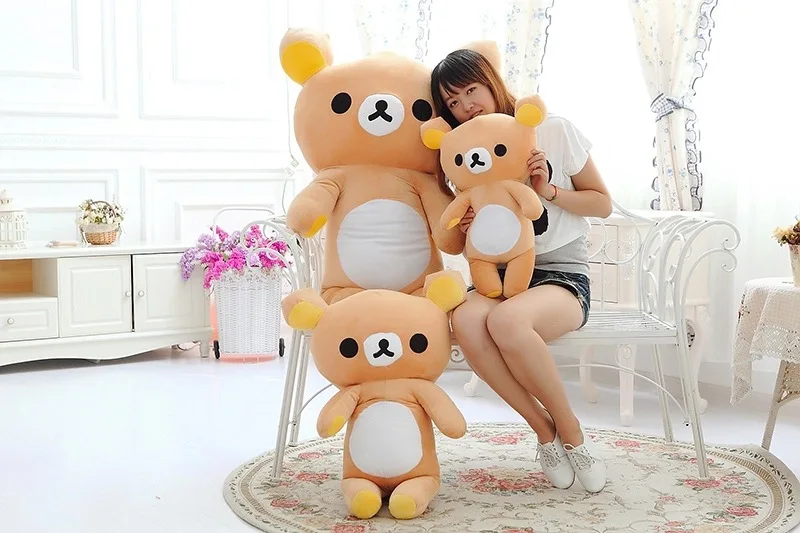 high quality,stuffed toy relax bear Rilakkuma bear plush toy throw pillow ,Christmas gift h155